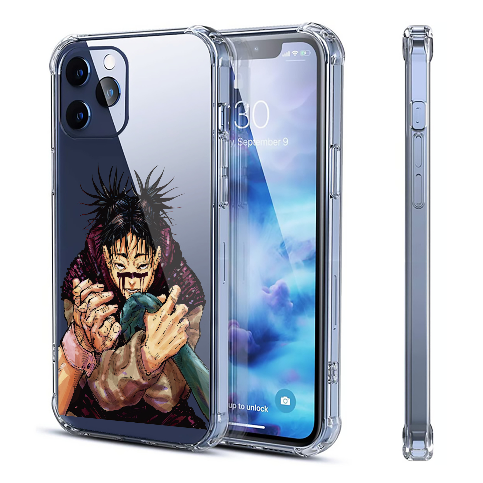（画像用） 呪術廻戦 Jujutsu Kaisen 【iPhone 12シリーズ対応】透明スマホケース（クリアソフトケース）